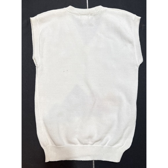 Vtg 90s Lord & Taylor Sweater Vest Women's Medium Geometric Color Block Preppy - Picture 4 of 11